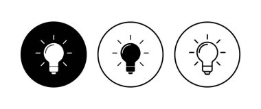 Lamba simgesi ayarlandı. Ampul simgesi vektörü. fikir sembolü.