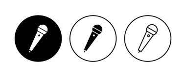 Mikrofon simgesi ayarlandı. karaoke simgesi vektörü