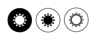 Güneş ikonu ayarlandı. Parlaklık Simgesi vektörü