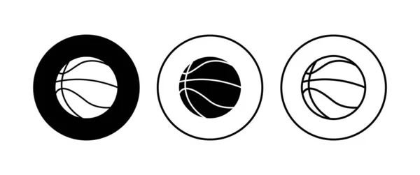 Conjunto Ícones Basquete Ícone Bola Basquete Ícone Vetor Logotipo Basquete — Vetor de Stock