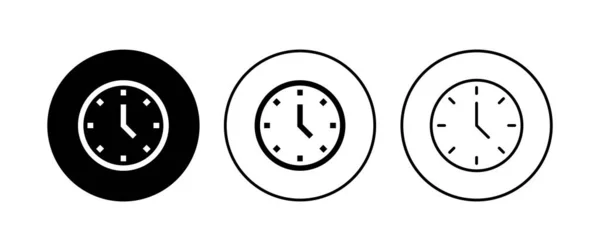 Conjunto Ícones Relógio Vetor Ícone Tempo Relógio Ícone Símbolo — Vetor de Stock