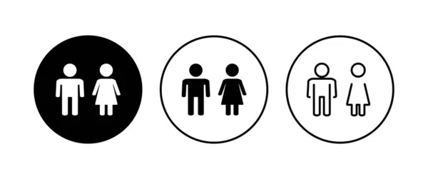 Man Woman Icon Set Male Female Symbol — Stock Vector