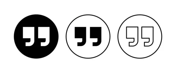 Set Icone Citazioni Simbolo Del Segno Citazione — Vettoriale Stock
