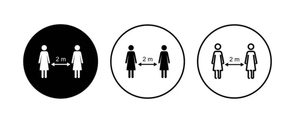 社交疏远图标集 社交距离图标 自我检疫标志 — 图库矢量图片