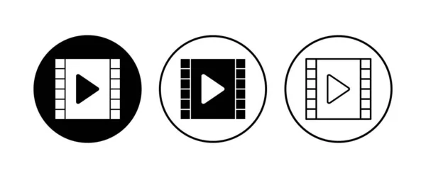 Conjunto Ícones Vídeo Vetor Ícone Câmera Vídeo Sinal Filme Cinema — Vetor de Stock