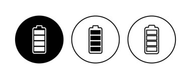 Batarya simgesi ayarlandı. Şarj seviyesi. pil yükleme simgesi