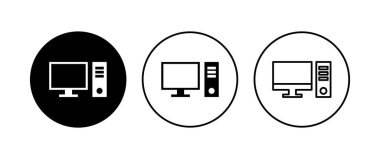 Bilgisayar simgesi ayarlandı. bilgisayar izleyici simgesi vektörü.