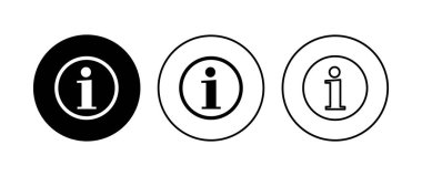 Bilgi simgesi simgesi ayarlandı. ikon vektörü hakkında. Faq simgesi