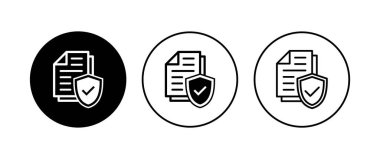 Sigorta ikonu ayarlandı. sigorta sembolü vektörü