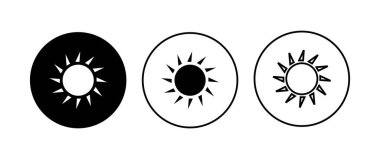 Güneş ikonu ayarlandı. Parlaklık Simgesi vektörü