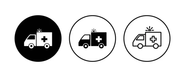 救急車のアイコンセット 救急車のトラックのアイコンベクトル 救急車 — ストックベクタ