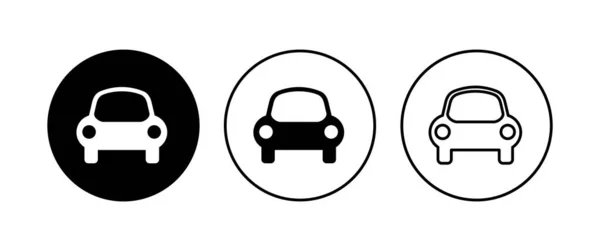 Conjunto Iconos Icono Vector Coche Sedán Pequeño — Vector de stock