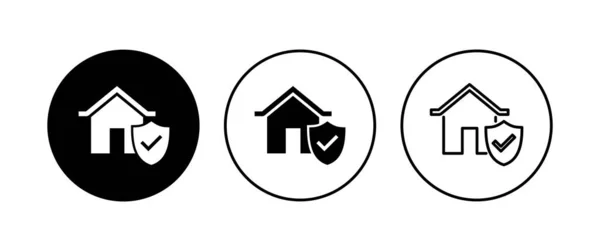 Ensemble Icônes Assurance Maison Icône Protection Maison — Image vectorielle