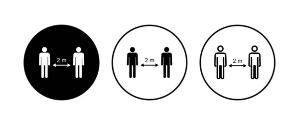 社交距离图标集 社会疏远的图标 自我检疫标志 — 图库矢量图片