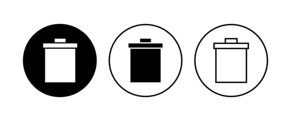 Trash Icon Set Trash Can Icon Delete Icon Vector Garbage — Stock Vector