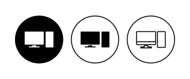 Bilgisayar simgesi ayarlandı. bilgisayar izleyici simgesi vektörü.