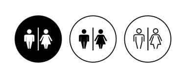 Tuvalet ikonu seti. Tuvalet ikon vektörü. Banyo tabelası. wc, tuvalet