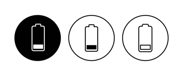 Batterie Symbol Gesetzt Batterieladestand Akkuladesymbol — Stockvektor