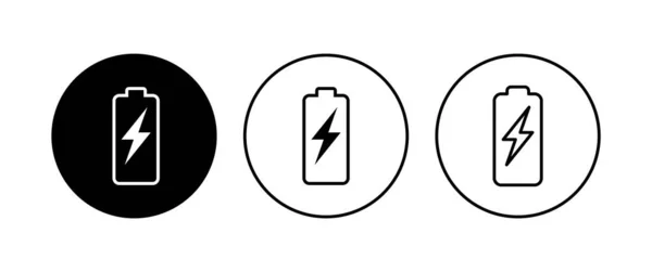 Batterie Symbol Gesetzt Batterieladestand Akkuladesymbol — Stockvektor