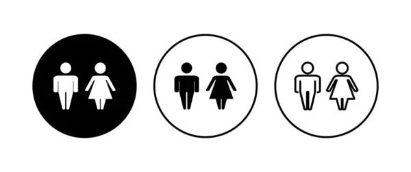 Ikon Pria Dan Wanita Siap Simbol Laki Laki Dan Perempuan - Stok Vektor