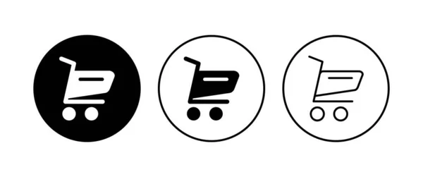 Shopping Ikone Gesetzt Warenkorb Symbol Trolley Symbolvektor — Stockvektor