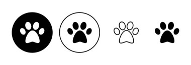 Paw simgesi hazır. Pençe izi ikon vektörü. köpek ya da kedi pençesi
