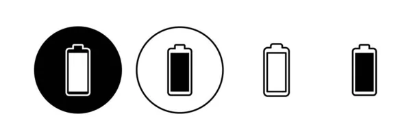 Batterijpictogram Ingesteld Acculading Niveau Batterij Oplaadpictogram — Stockvector