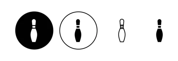 Ensemble Icône Bowling Boule Bowling Icône Broche Quilles — Image vectorielle