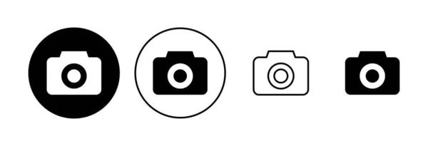 Conjunto Iconos Icono Cámara Fotográfica Icono Fotografía Cámara — Archivo Imágenes Vectoriales