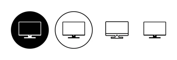 Conjunto Ícones Computador Monitor Computador Ícone Vetor — Vetor de Stock