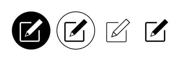 Bewerk Icoon Set Bewerken Document Pictogram Tekst Icoon Bewerken Potlood — Stockvector