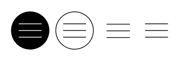 Menü Simgesi Ayarlandı Web Menü Simgesi Hamburger Menüsü Sembolü — Stok Vektör