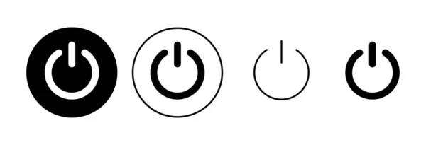 Conjunto Iconos Icono Del Interruptor Alimentación Energía Eléctrica — Vector de stock
