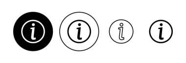 Bilgi simgesi simgesi ayarlandı. ikon vektörü hakkında. Faq simgesi