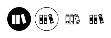 Kütüphane simgesi ayarlandı. eğitim simgesi vektörü