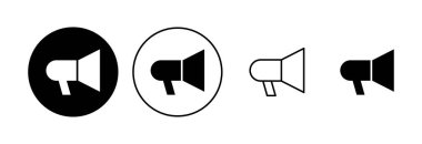 Megafon simgesi seti. Hoparlör simgesi vektörü.