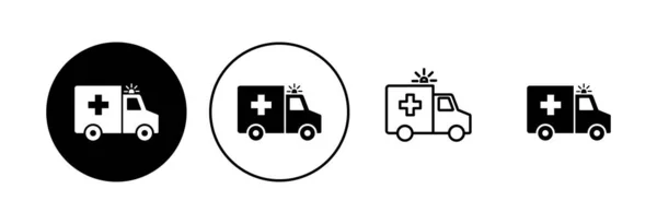 Ikony Sanitky Nastaveny Návrh Ikon Ambulanci — Stockový vektor