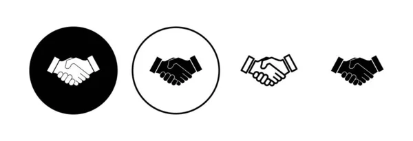 Kézfogás Ikon Készlet Üzleti Kézfogás Kapcsolattartási Megállapodás — Stock Vector