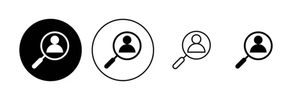雇用图标设置 搜索职位空缺图标 人力资源概念 — 图库矢量图片