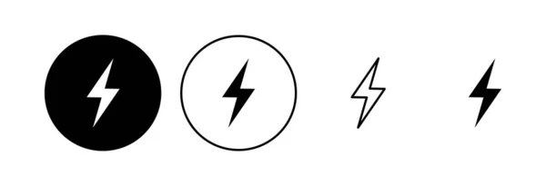 Lightning Icon Set Electric Icon Vector Power Icon Energy Sign — Stock Vector