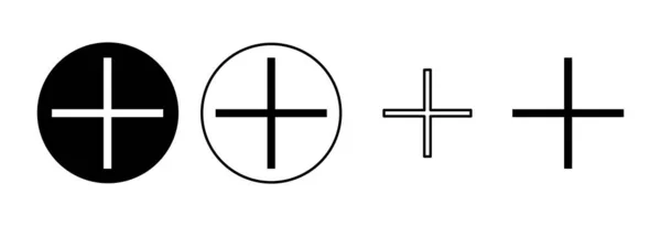 Плюс Набор Икон Добавить Плюс Значок — стоковый вектор