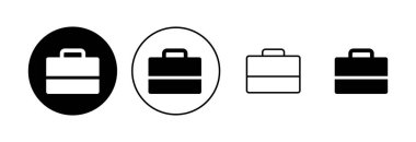 Evrak çantası simgesi seti. Bavul simgesi. bagaj sembolü.