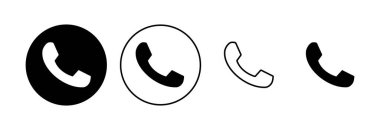 Simge seti. Telefon simgesi vektörü. Telefon simgesi vektörü. Bizimle irtibata geç 