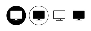 Bilgisayar simgesi ayarlandı. bilgisayar izleyici simgesi vektörü.