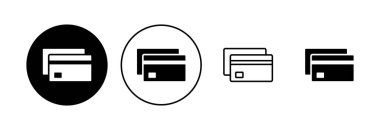 Kredi kartı simgesi seti. Kredi kartı ödeme simgesi vektörü