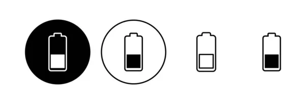 Batterijpictogram Ingesteld Acculading Niveau Batterij Oplaadpictogram — Stockvector