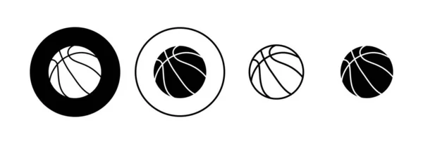 Conjunto Ícones Basquete Ícone Bola Basquete Ícone Vetor Logotipo Basquete —  Vetores de Stock