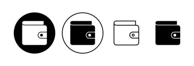 Cüzdan simgesi ayarlandı. cüzdan vektör simgesi