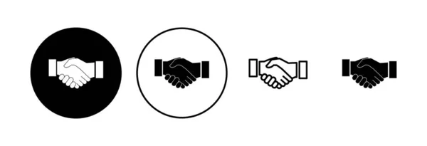 Набор Значков Рукопожатия Деловое Рукопожатие Контакт Соглашение — стоковый вектор