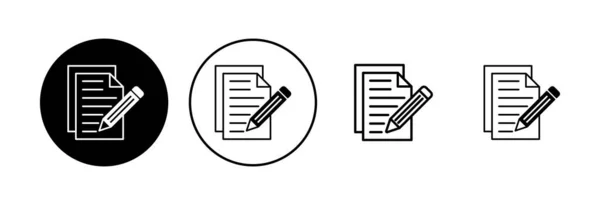 Noteer Icoon Set Notepad Pictogram Vector — Stockvector